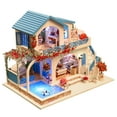 thumbnail image 2 of 1:24 Kit De Proyecto De Miniatura De Artesanía De Escala DIY Modelo De Casa De Muñeco De Madera De Estilo Europeo De Madera Sunnimix Casa de muñecas de madera DIY, 2 of 8