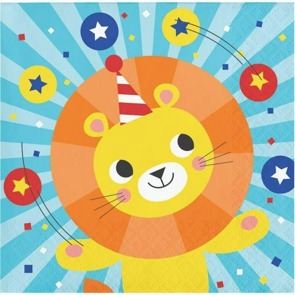 Creative Converting Circus Party Beverage Napkins, 16 ct