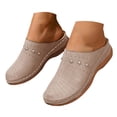 thumbnail image 3 of Duqingm Women'S Flats Everyday Women's Ballet Flats Pointed Toe Flats Mesh Slip On Shoes Fashion Lady shoes Classic Loafer Flats Beige,8, 3 of 7