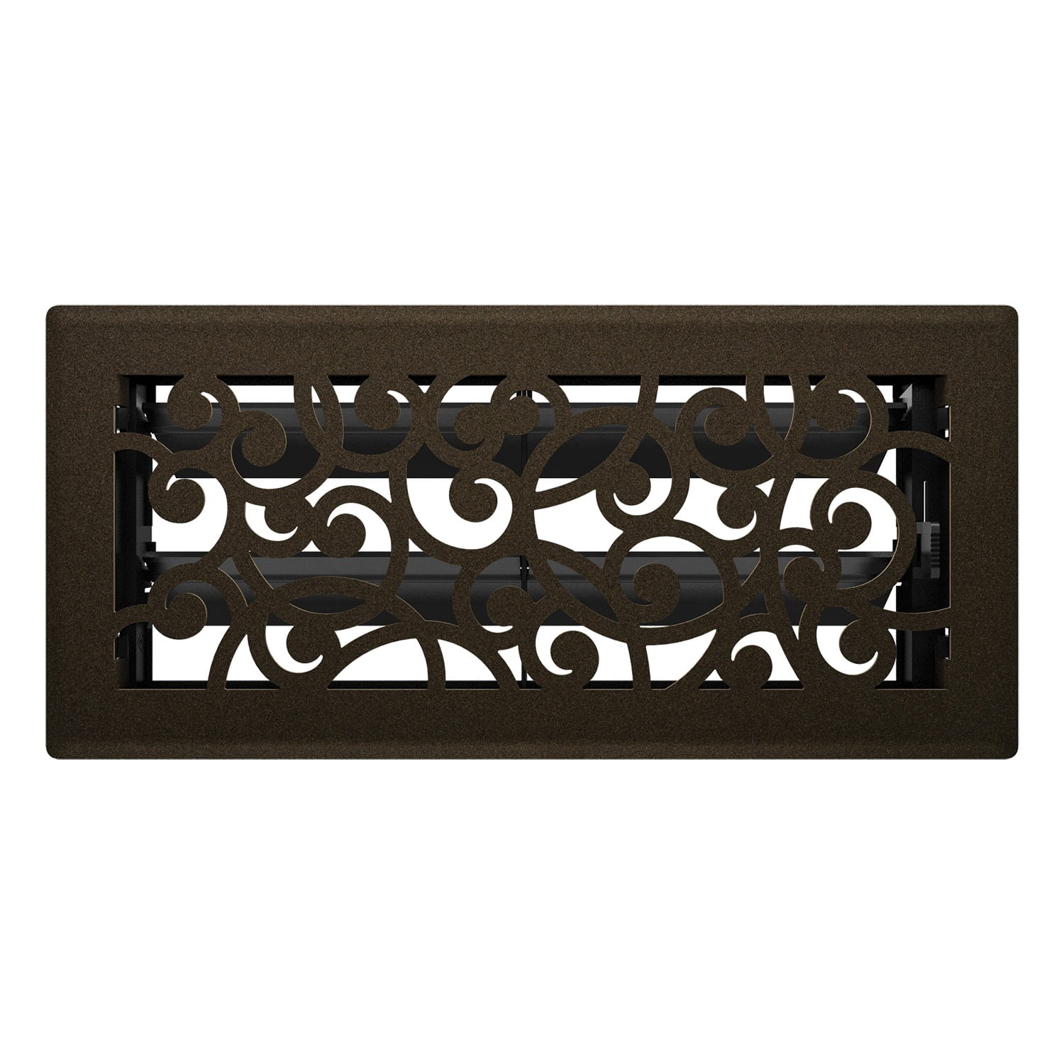 Imperial 4in x 10in Wonderland Style Bronze Age Metal Floor Register - Overall 5 1/4" x 11 1/4" — Residential Use, Standard Application