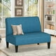thumbnail image 1 of Loveseat Sofa, Upholstered Small Sofa Couch Mini Love seat Sofas for Bedroom Living Room (Blue) My Lux Decor Round, 1 of 6