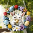 thumbnail image 4 of Easter Bunny Wreath With Eggs And Flowers - 20cm Spring Door Decor For Front Door Wall Window Easter Party Decoration, 4 of 5