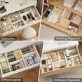 thumbnail image 3 of Lifewit Adjustable Drawer Dividers, 12 Pack 2.36" High, 16"-22" Drawer Organizer for Utensils/Clothes/Makeup, Plastic Expandable Separators in Dresser/Bedroom/Bathroom/Office Storage, 3 of 9