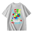 thumbnail image 3 of shoper Autism Awareness Shirt for Kids Autism Support Tee Causal Short Sleeve Tops Back To School Shirt Boys and Girls Grey 160, 3 of 8