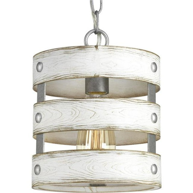 Progress Lighting P500022-141 10 in. Gulliver 1-Light 75W Med Mini-Pendant Ceiling Light in Galvanized