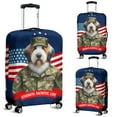 thumbnail image 2 of Happy Father's Day Honoring Veterans Old English Sheepdog in Army Uniform Travel Luggage Cover Dog Lover Suitcase Dust Protective Decor - 13007, 2 of 5
