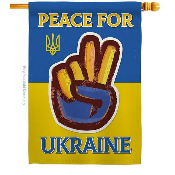 USA Decoration H170272-BO Peace Ukraine Support Cause 28 x 40 in. Double-Sided Decorative Vertical House Flags for Decoration Banner Garden Yard Gift
