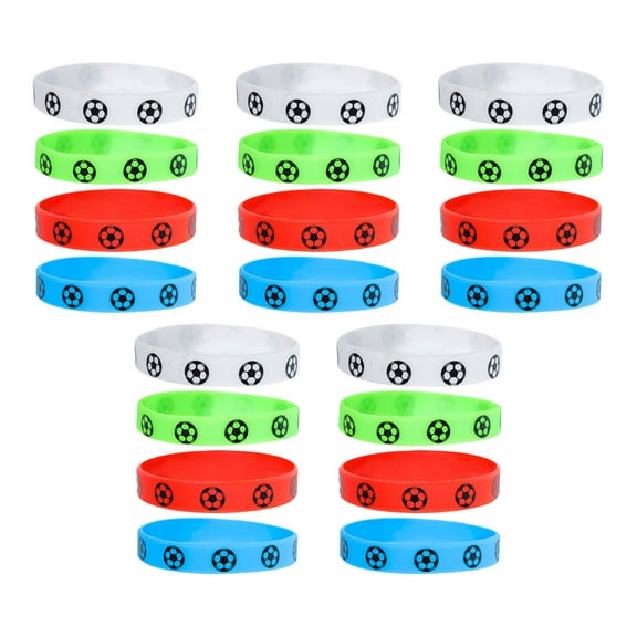 RENACLIPY Football Silicone Wristbands Assorted Colors Comfortable Sports Bracelets for Fans