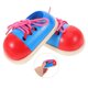 thumbnail image 2 of 2 piezas de juguete de madera para atar zapatos para niños, juguete de aprendizaje temprano para enhebrar, aprender a atarse los cordones, actividad de motricidad fina, juguete educativo., 2 of 7