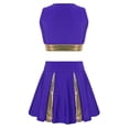 thumbnail image 2 of TiaoBug Uniforme de Cheerleading pour Filles, Haut Court Sans Manches avec Jupe Plissée, Danse, Violet 10, 2 of 7