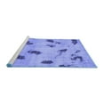thumbnail image 2 of Ahgly Company Machine Washable Indoor Round Abstract Blue Modern Area Rugs, 8' Round, 2 of 4
