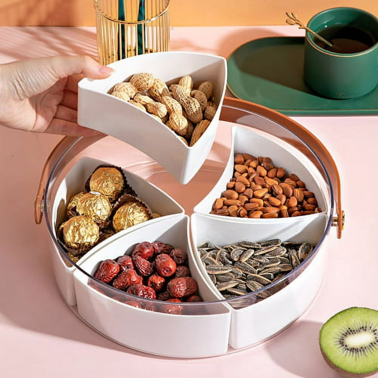 Creative Fruit Tray Snacks Melon Seeds Candy Box Household Round Gridded  Dried Fruit Tray With Lid Storage Containers - Bottles,jars & Boxes -  AliExpress