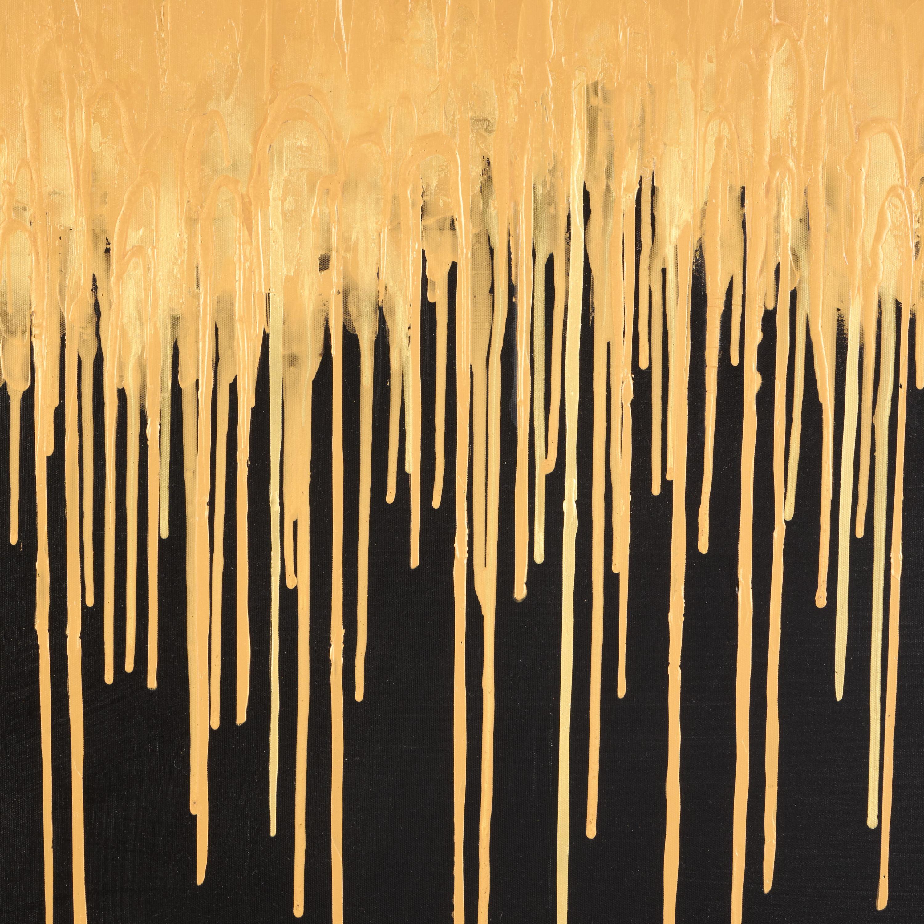 59" x 30" Melting Drip Abstract Framed Wall Art with Black Frame, by DecMode