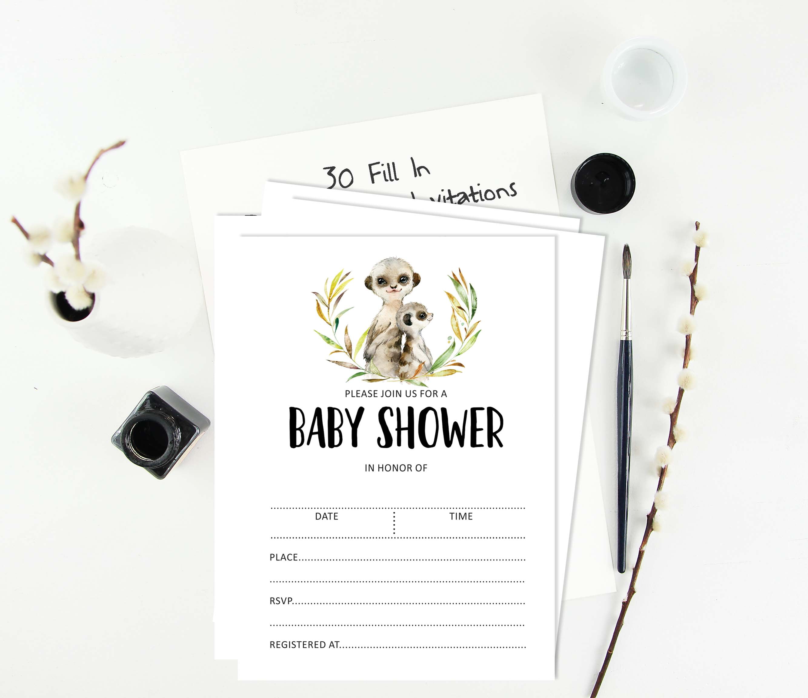 Inkdotpot 30koala baby Baby Shower Invitation Cards Gender Neutral In Blank Invites