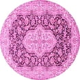 thumbnail image 1 of Ahgly Company Indoor Round Medallion Pink Traditional Area Rugs, 5' Round, 1 of 4