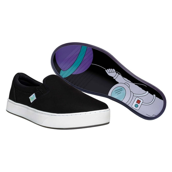 MaCae Unisex Canvas Slip On Fashion Shoe With Unique Sole, Casual Sneakers, Canvas Slip On Shoes, Office Shoes, Teen Shoes - Black/Astronaut 6M/8W