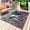 Grey, variant on Black Cows Outdoor Rug 5x7 Ft - Reversible Patio Rug Outdoor Camping Rugs, Country Pink Spring Floral Elegant Farmhouse Wooden Indoor Outdoor Area Rugs, Non-Slip Outdoor Carpet Runner for Deck/Porch