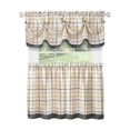 thumbnail image 2 of Achim Tattersall Window Curtain Tier Pair and Valance Set - 58x24 - Grey, 2 of 4