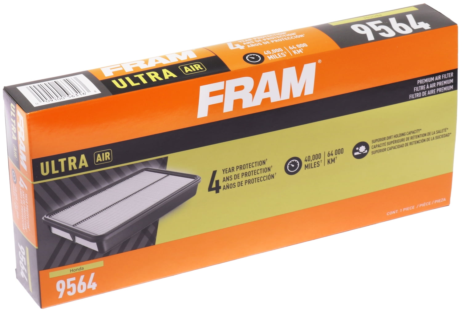 FRAM Ultra Premium 40,000 Mile Air Filter, 9564 for Select Honda Vehicles