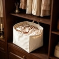 thumbnail image 2 of Rectangular Storage Basket,Washable Collapsible Canvas Organizer Bin with Sturdy Handles for Closet Bedroom Dormroom, 2 of 6