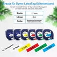 thumbnail image 2 of 10x XemaX label tape replacement for Dymo LetraTag 12mm x 4m, plastic tape for LT-100H 100T XR 2000 200B, 2 of 4