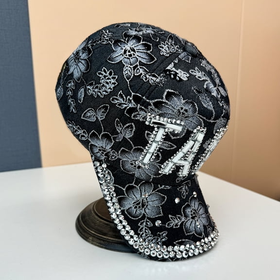 Rhinestone Baseball Caps Bling Hat, Bling Diamond Baseball Cap Sparkle Bling Sun Hat Fashion Adjustable Hip Hop Hat Breathable Baseball Cap
