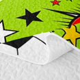 thumbnail image 5 of Manfei Football Sports Quilt Full, Goal Print Full Bedspread Sets, Lime Green Soccer, Colorful Gamepad Reversible 3 Pieces, 1 Coverlet and 2 Pillowcases, 5 of 7