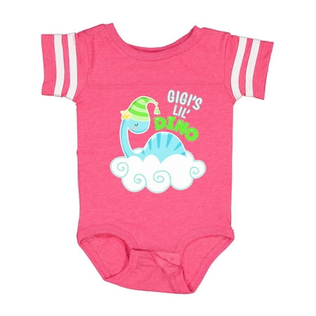 

Inktastic Gigi s Lil Dino with Cute Blue Baby Dinosaur Gift Baby Boy or Baby Girl Bodysuit