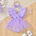 thumbnail image 6 of GEYEHUG Romper Dress For Baby Girl Short Sleeve Tutu Dress Baby Girls Lace Jumpsuits with Headband, 6 of 8