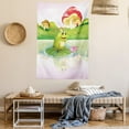 thumbnail image 2 of Animal Decor Wall Hanging Tapestry, Illustration of Cute Frog on Water Lily with Mushrooms on the Background Nature Lake Art Print, Bedroom Living Room Dorm Accessories, 60 X 80 Inches, by Ambesonne, 2 of 5