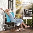 thumbnail image 4 of Outsunny Outdoor Glider Bench with Table Gliding Chair for 2 Blue, 4 of 10