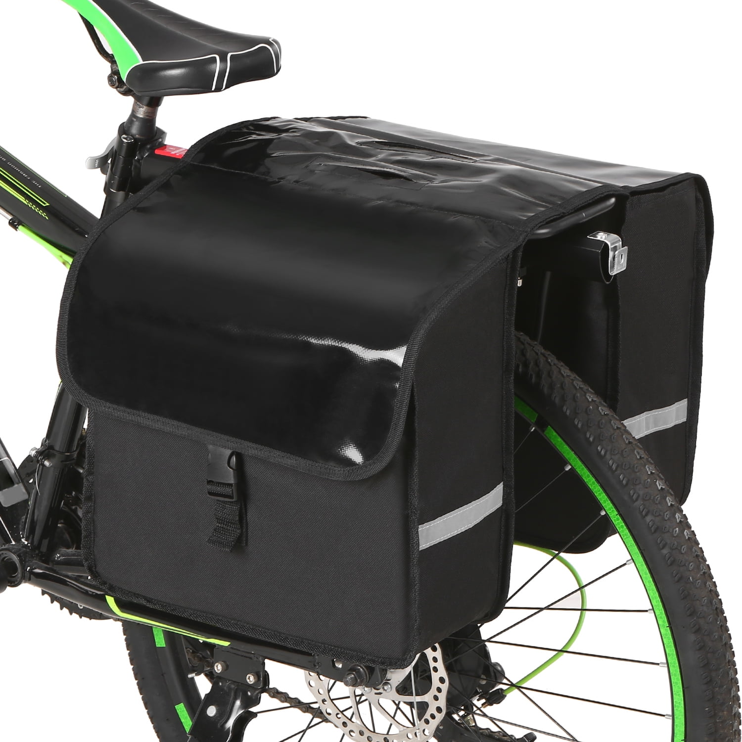 Bike Rack Bag Waterproof Rear Pack Trunk Pannier Black Bicycle Commuter School 