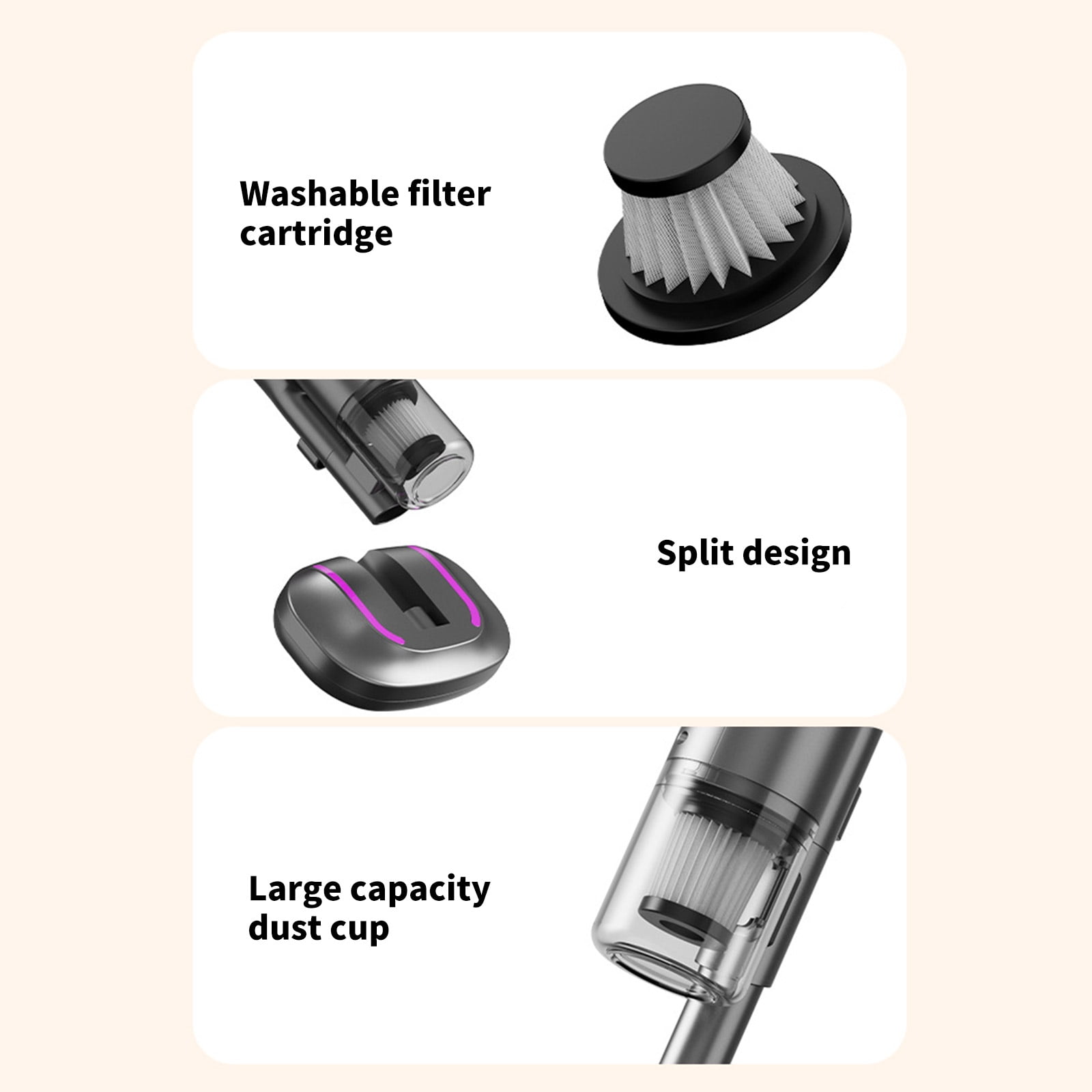 10KPA Crodless Handheld Wet and Dry Vacuuming Cleaner Multifunctional Lightweight Wireless Dust Cleaning Machine for Home