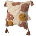 thumbnail image 3 of 16" Handwoven Cotton Throw Pillow Cover with Tufted designs and Side Tassels, 3 of 10