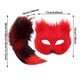 thumbnail image 3 of Protector Facial Para Adultos Protector Facial Negro Con Diseño De Animal Maquillaje Para Baile Hombres Y Mujeres Protector Facial De Simulación De Media Cara Con Llavero Colgante Con Cola Adorable, 3 of 8
