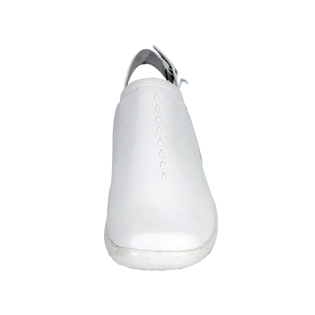 24 HOUR COMFORT Myra Wide Width Comfort Clogs For Work and Casual Attire WHITE 6