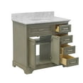 thumbnail image 4 of Aria 36" Bathroom Vanity with Weathered Gray Cabinet and Carrara Marble Top, 4 of 6