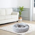 thumbnail image 5 of Cama redonda y suave de felpa para mascotas, cómoda para gatos o cachorros, cama circular autocalentable para gatos, cama de interior para mascotas de otoño/invierno., 5 of 5
