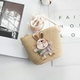 thumbnail image 1 of Bolsos De Mensajero De Paja De Conejo De Dibujos Animados De Verano Para Niños, Mini Bolso De Playa, Bolso De Hombro Cruzado Para Niños ANGGREK  Descripción de la referencia, 1 of 5