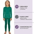 thumbnail image 3 of Rocky Girls Thermal Underwear Top & Bottom Set Long Johns for Kids, Jade XL, 3 of 8