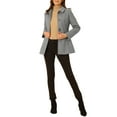 thumbnail image 2 of INSPIRE CHIC Women's Peter Pan Collar Single Breasted Overcoat Coat XS Grey, 2 of 6