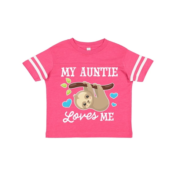 Inktastic My Auntie Loves Me with Sloth and Hearts Boys or Girls Toddler T-Shirt