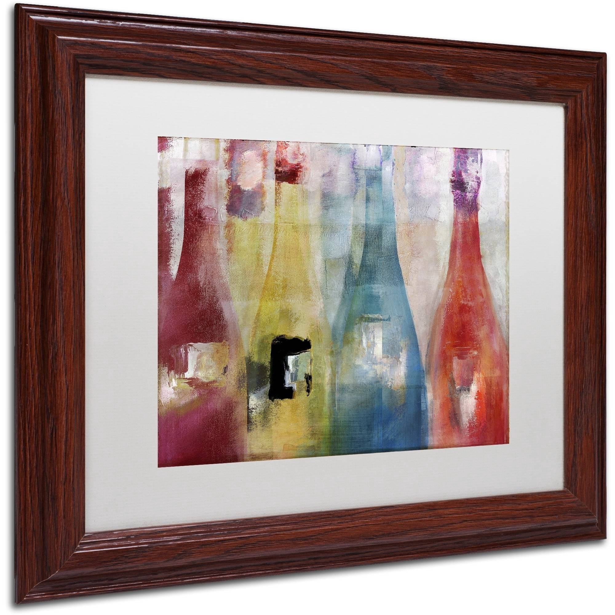 Trademark Fine Art "Bouteilles II" Canvas Art by Color Bakery White Matte, Wood Frame