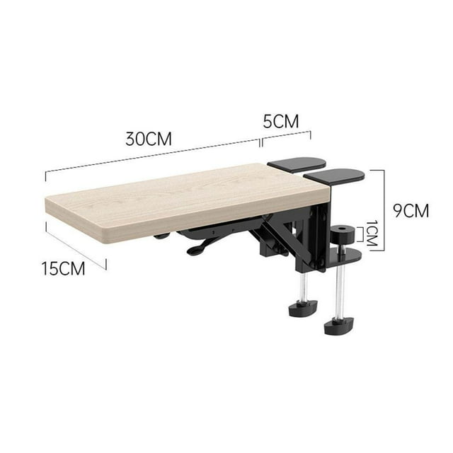 pitrice Wood Computer Arm Rest for Desk Folding Computer Desk Extender for Desk Light Khaki