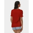 thumbnail image 6 of Tops for Women Summer Casual Ruffle Trim Sleeve Square Neck T Shirts, 6 of 6