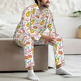 thumbnail image 7 of Susaid Flamingo And Pineapple Print Men's Long Sleeve Pajama Set, Two-Piece Button-Down Loungewear PJs Set, Comfortable Sleepwear for Relaxation-Large, 7 of 7