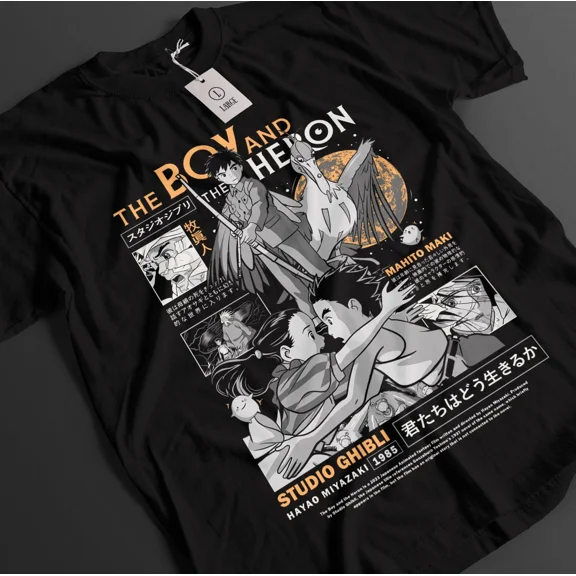 VINTAGE The Boy And The Heron Shirt Mahito Tshirt Aosagi Top Natsuko Ghibli Anime Tee