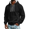 thumbnail image 3 of Half Zip Hoodie Sweatshirt Long Sleeve Fashion Hooded Sweatshirt Loose Fit Hoodie Pullover Fall Winter Jackets with Pockets, 3 of 5