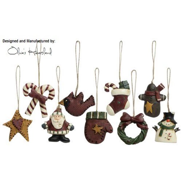 Old World Mini Christmas Ornaments 9 Piece Set Vintage Style Country Primitive Christmas Holiday Da Ae A A A A A A A A Ae A A A A A A A C Cor Walmart Com Walmart Com