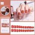 thumbnail image 1 of Polvo para uñas, parches para decoración de uñas, 24 uñas postizas cortas con parches de pegamento gelatinoso, uñas de ataúd, 1 of 2